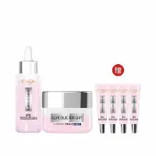 【L’OREAL Paris 巴黎萊雅】淨亮精華乳霜組_淡斑精華30ml+微晶水凝霜50ml