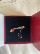 綺麗珊瑚領帶夾