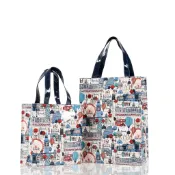 ♥熱氣球♥ 英倫名品 Harrods 大容量防水PVC購物袋 英倫風情哈洛德 手提袋 便當袋 A4書袋 手提包 單肩女包