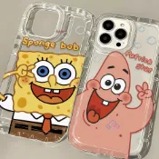 可愛海綿寶寶派大星iPhone17pro 13pro手機殼全包16Pro 13/14氣囊防摔保護殼15promax軟殼
