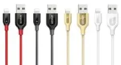〔SE〕日本 Anker PowerLine+ Apple Lightning 強化傳輸充電編織線 0.3m 金紅灰白