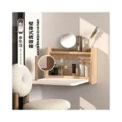 (店+)錦倉良品 梳妝臺小尺寸折疊桌掛墻式妝臺收納多功能化妝桌懸空梳妝臺壁掛式 b0f