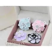 💗 心之坊DIY手作工坊 💗AA472~ 2入裝【鑲鑽滴油薔薇花合金吊墬掛件】~ 共5色