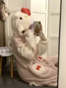 全球選品1館 生活百貨 可愛hellokitty珊瑚絨睡衣女冬季新款卡通睡袍加絨加厚長款家居服