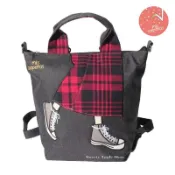 mis zapatos【 SAS日本限定 】美腳包 帆布鞋 格紋長裙版 3WAY 後背包 / 斜背包 / 手提包