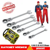 7PCS metric ratchet wrench set, chrome vanadium steel combin
