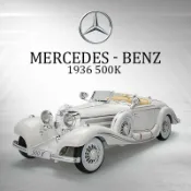 快樂購購 美馳圖正版合金車收藏模型汽車梅賽德斯賓士1:18 1936 500K老爺車