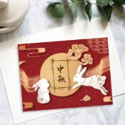 (現貨)多款可選 中秋手寫空白賀卡 含信封貼紙 空白賀卡 明信片賀卡 空白賀卡 設計賀卡 中秋謝卡  紅色賀卡 中秋卡片