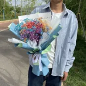 畢業花束 乾燥花✨ 送禮首選 💖 滿天星乾花花束大束永生花真花情人節禮物送男女朋友閨蜜教師節