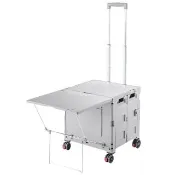 【青禾坊】福利品-四輪萬向餐桌版拉拉車(折疊手拉車/手推車/購物車/折疊購物車/拉拉車)