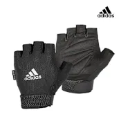 adidas 愛迪達 可調式透氣短指訓練手套 (白)