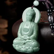 (店+)【KEDDY】佛牌項鍊- 項鍊-立體佛祖-阿彌陀佛-冰種 -避邪項鍊-保平安-玉項鍊-項鍊-吊墜-佛像-禮物