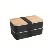(店+)新品  含發票 日式飯盒便當盒雙層竹木蓋飯盒塑料分 上學生分隔微波爐午餐盒