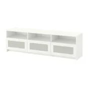 【IKEA 宜家家居】BRIMNES 電視櫃, 白色, 180x41x53 公分