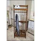 (店+)歐舍傢居 衣架 DIY組裝 實木 落地 吊衣架 吊衣桿 古典風 大衣架 展示架 收納架 衣帽架 簡易 掛衣架 白色