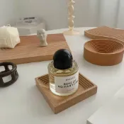 喜挖2店 日式玄關裝飾擺件香薰收納盤水波紋木質下午圍爐煮茶水果乾果託盤