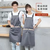 限時特價♦圍裙定制工作服logo印字家用廚房防水超市飯店餐飲防油圍裙女訂做