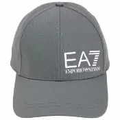 【EMPORIO ARMANI】EA7 男女共用 老鷹字母徽標貼印帆布棒球帽(灰色)