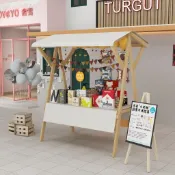擺攤車 擺攤架 展示架 擺攤折疊桌實木網紅款移動集市攤位架實木製促銷花車夜市集市架子