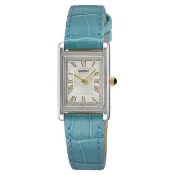 【SEIKO 精工】CS系列 長方形羅馬數字淑女石英錶-水藍(SWR101P1/4N30-00H0B)