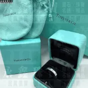二手 Tiffany&Co.蒂芬妮 費迪納 三顆鑽 鉑金結婚對戒-男戒 n1236-02