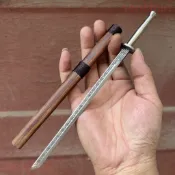 🔥推薦🔥 龍泉手工鍛打一體 不銹鋼刀棍茶刀茶 迷你兵器把玩 擺件茶器 手工刀 龍泉茶刀 茶具刀