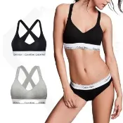 【Calvin Klein 凱文克萊】Modern Padded Bralette棉質寬版鬆緊帶薄襯小V運動內衣/CK女內衣(QF1654)