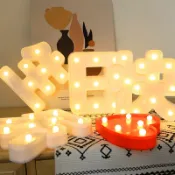 協貿國際日用品生活11館 生日快樂字母LED燈周歲布置驚喜告白求婚后備箱裝飾數字發光燈