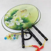 大號24cm 空白扇 中國扇 古典扇 圓扇 古典扇子 團扇 畫畫扇 團扇 宮廷扇 彩繪扇 手工扇 【T11002801】