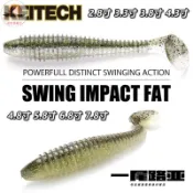 日本KEITECH swing impact FAT胖版路亞假餌軟餌經典螺紋T尾魚型米諾魔獸波趴顫泳波趴鉛頭鉤曲柄鉤VI