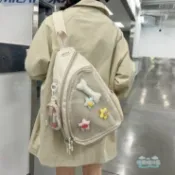 【可愛少女 小眾 高中女生 胸包 學生 多功能 原創 ins 休閒 運動 痛包 大容量 側背包 斜背包 後背包 女生斜背