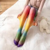 EFP大美人❤️外貿日系網美漸變條紋10D彩虹褲襪patty活動神器攝影絲襪~約172內!紅橙黃綠藍靛紫
