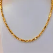 傑壹珠寶 9999黃金項鍊 六角麻花鍊 麻花鍊 男生金項鍊【48CM】空心