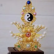 【小新宗教】仙家頭飾太極八卦頭冠神像帽冠太上老君三清祖師太爺神明道冠帽子