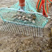 優選 挖蛤蜊 花蛤黃蜆田螺 帶網兜鍍鋅焊接網耙沙灘趕海専用工具 上新