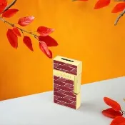 【S.T.Dupont 都彭】Monogram 1872 Biggy 漆面打火機-酒紅x金 送禮 禮物 推薦(025078B)