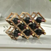🔥台灣熱銷🔥創意實木紅酒架 擺件 家用紅酒櫃架 客廳葡萄酒架 餐廳木質紅酒展示架