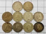 XX785 南非1932-1950年 3 D銀幣 共10枚