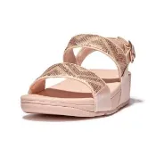 【FitFlop】LULU SEQUIN ZIGZAG BACK-STRAP SANDALS多彩亮片造型後帶涼鞋-女(玫瑰色)