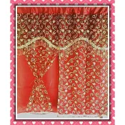 妮可之家~金漣雙層門簾/窗簾90*90~另有#短簾#婚禮#訂婚門簾#結婚門簾#喜簾#囍簾#新婚門簾#結婚小物#新娘房門簾