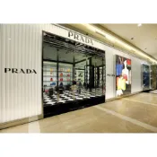 正品Prada皺摺全真皮金鍊肩斜背包