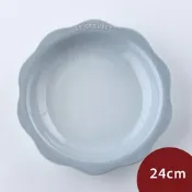 Le Creuset 蕾絲花語系列 花邊圓形深盤 24cm 銀灰藍
