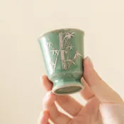 瓷鄰 青瓷 主人杯 手繪 高足 聞香杯 聚香 品茗杯 陶瓷 茶杯 家用 單杯 茶具 茶道 茶藝 茶器 手工製作