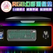 RGB電競炫光滑鼠墊 LED七彩炫光 RGB 加長版電競滑鼠墊 遊戲滑鼠墊 電競發光 滑鼠鍵盤墊 電競 【00757】