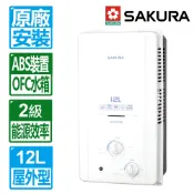 【SAKURA 櫻花】12L屋外ABS防空燒熱水器 (GH-1235｜雙喬嚴選【全區另收安裝費】