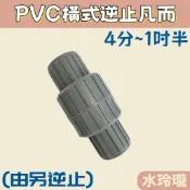 【水玲瓏】PVC橫式逆止凡而 4分 6分 1吋 1吋2 1吋半 塑膠 逆止凡而 中間凡而 逆止閥 塑膠