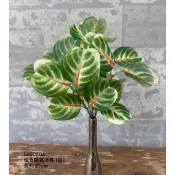 [台灣現貨] 綠化植物 人造植物 空間裝飾 常春藤 白網紋 葡萄葉 椒草 金錢業 海棠葉 花藝設計