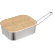 【CLS 韓國】304不鏽鋼煮飯盒附收納袋/竹木蓋板/便當盒/煮飯鍋/野炊