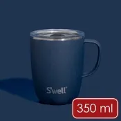 《S well》美國 Mug不鏽鋼滑蓋保溫馬克杯-海軍藍350ml-- swell水壺保溫杯 保冷保冰杯 推蓋直飲杯 環保杯 便攜杯 咖啡杯 隨行杯