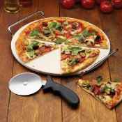 英國《KitchenCraft》披薩刀+石板披薩烤盤 Pizza 比薩 圓形烤盤